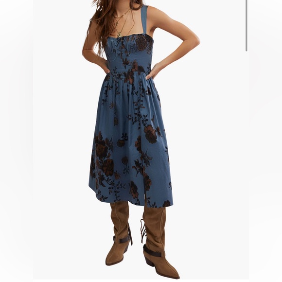 Free People Dresses & Skirts - Free People Laters Baby Stretch Cotton Midi Sundress